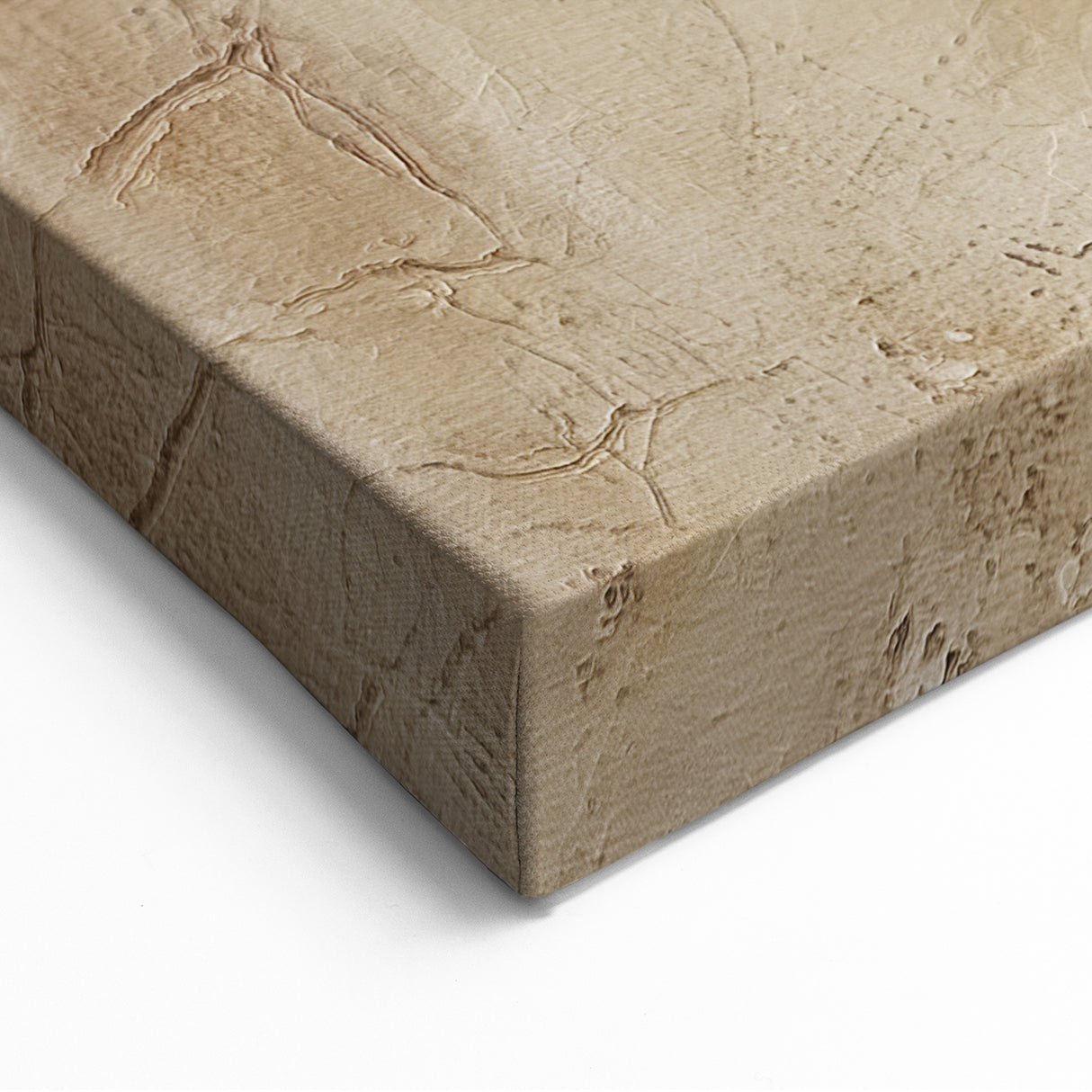 Rustic Warmth Abstract Line Art - Beige and Brown Brush Strokes Canvas