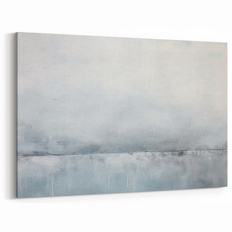 Minimalist Line Art Canvas - Pale Blue and Gray Abstract Strokes
