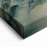 Nature's Harmony Abstract Art - Green and Yellow Fluid Strokes Canvas