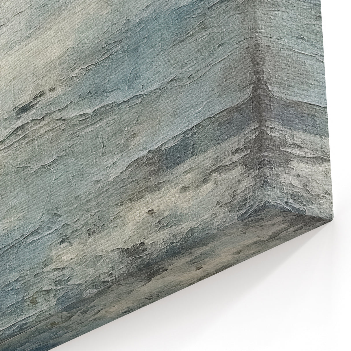 Tranquil Seascape Abstract Line Art - Blue and Gray Ocean Canvas