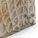 Textured Abstract Line Art - Beige and Cream Scaled Pattern Canvas