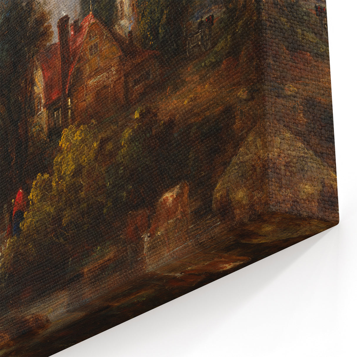 Rustic Realism Art Print of Countryside Cottage and Farm Landscape
