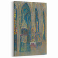 Gothic Realism Art Print of Košice Cathedral Interior with Stained Glass
