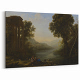 Classical Realism Art Print of Goat Herders by Riverside Temple Ruins