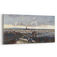 Detailed Realism Art Print of Historic Cityscape View from Sachsenhausen
