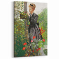 Classical Realism Painting - Woman in Garden Realistic Wall Art