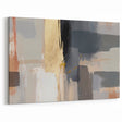 Muted Blue and Gold Abstract Art - Contemporary Line Strokes Canvas
