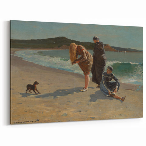 Realism Art Print - Beach Scene by Winslow Homer, Coastal Painting