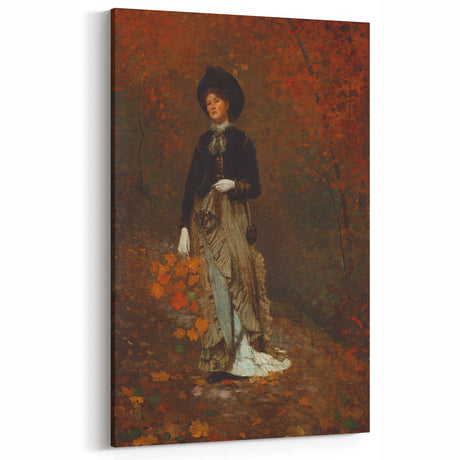 Realism Art Print - Autumn by Winslow Homer, Elegant Fall Scene