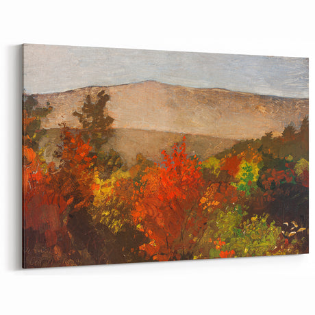 Realism Art Print - Autumn Treetops by Winslow Homer, Fall Landscape