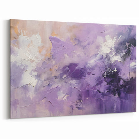Dreamy Purple and Lilac Abstract Art - Textured Brush Strokes Canvas