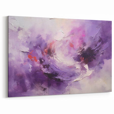 Vibrant Purple Swirl Abstract Art - Dynamic Brush Strokes Canvas Print