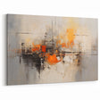 Geometric Abstract Line Art - Bold Orange Black and Gray Canvas Print