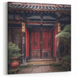 Japanese Lattice Gate Art - Traditional Zen Garden Entrance Print