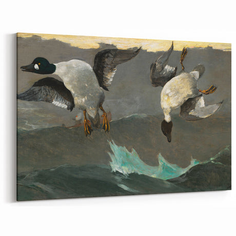 Dramatic Realism Art of Ducks in Flight - Fine Art Realism Canvas