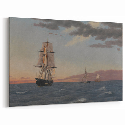 Maritime Realism Art Print - The Galathea and St. Jean by C.W. Eckersberg