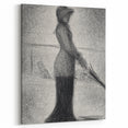 Monochrome Pointillism Art - Woman with Parasol - Seurat’s Graceful Print