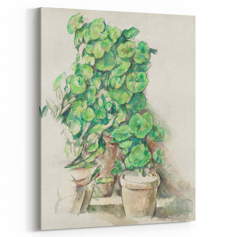 Impressionist Wall Art - Geraniums in Pots - Cezanne’s Botanical Art Print