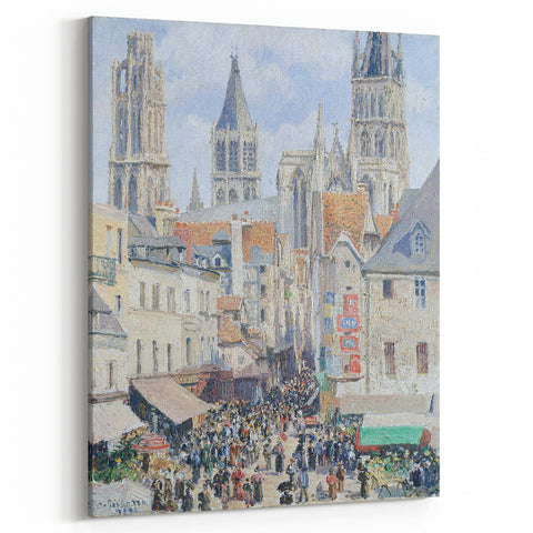 Impressionist Art Print - Grocery Street, Rouen (1898) by Camille Pissarro - French Cityscape Wall Art