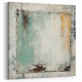 Minimalist Teal and Beige Abstract Canvas - Geometric Textured Art