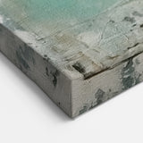 Minimalist Teal and Beige Abstract Canvas - Geometric Textured Art
