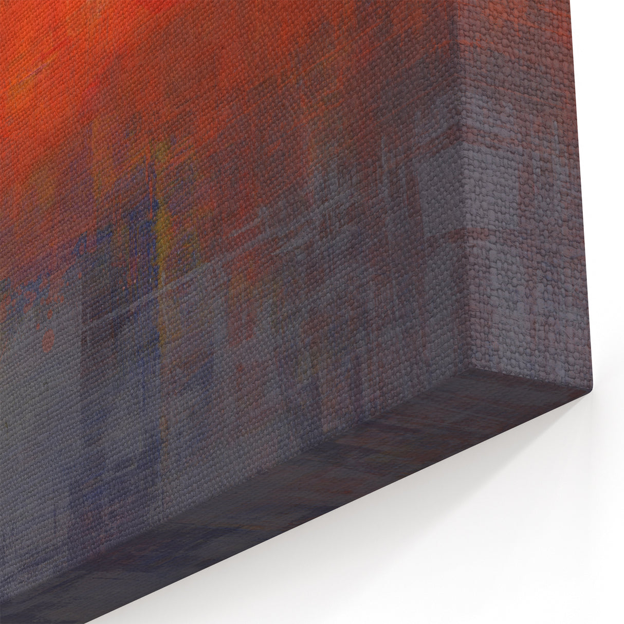 Fiery Passion Abstract Art - Red, Orange, and Dark Blue Canvas