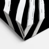 Black and White Line Art - Dynamic Geometric Brush Strokes Canvas