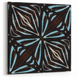 Geometric Abstract Art - Dark Brown, Blue, and White Patterned Canvas