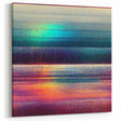 Vibrant Mosaic Abstract Art - Teal, Purple, and Sunset Stripes Canvas