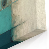 Rhythmic Circle Abstract Art - Teal, Beige, and Earthy Tones Canvas