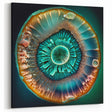 Teal and Green Strokes Abstract Art - Organic Line Canvas Print