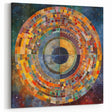 Circular Mosaic Abstract Art - Colorful Geometric Strokes Canvas Print