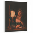 Realism Portrait Art Print - Woman Reading by Candlelight