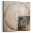 Minimalist Abstract Art - Gold and Gray Circular Geometric Design