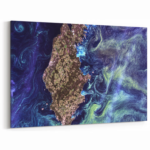 Abstract Impressionist Ocean Wall Art - Swirling Phytoplankton Print