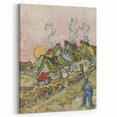 Impressionist Village Wall Art - Van Gogh's Vibrant Houses and Figure Print