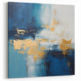 Abstract Blue and Gold Oceanic Art - Modern Textured Canvas Painting