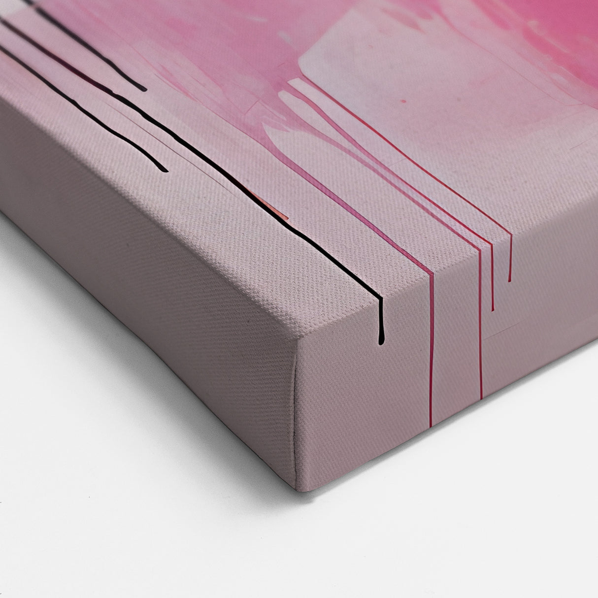 Vibrant Pink and Gold Abstract Art - Bold Brush Strokes Wall Décor