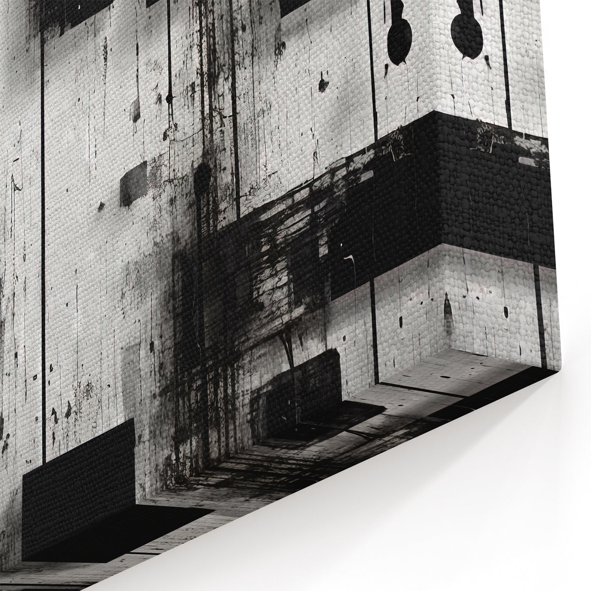 Black and White Abstract Drip Art - Modern Urban Geometric Design