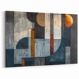 Geometric Abstract Wall Art - Navy, Gray, and Burnt Orange Modern Design