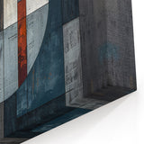 Geometric Abstract Wall Art - Navy, Gray, and Burnt Orange Modern Design