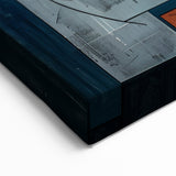 Geometric Abstract Wall Art - Navy, Gray, and Burnt Orange Modern Design