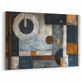 Modern Geometric Abstract Wall Art - Navy, Gray, and Warm Brown Design
