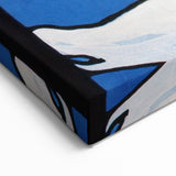 Modern Wall Art – Bold Naval Scene with Vibrant Blue and Red Accents