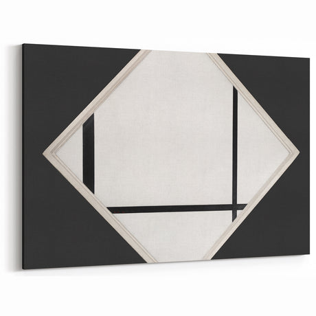 Minimalist Modern Art – Black and White Geometric Wall Art on Canvas
