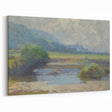 Modern Landscape Art – Tranquil Summer Scenery with Soft Greens and Blues