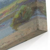 Modern Landscape Art – Tranquil Summer Scenery with Soft Greens and Blues