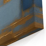 Abstract Blue and Gold Geometric Strokes - Modern Wall Art Decor