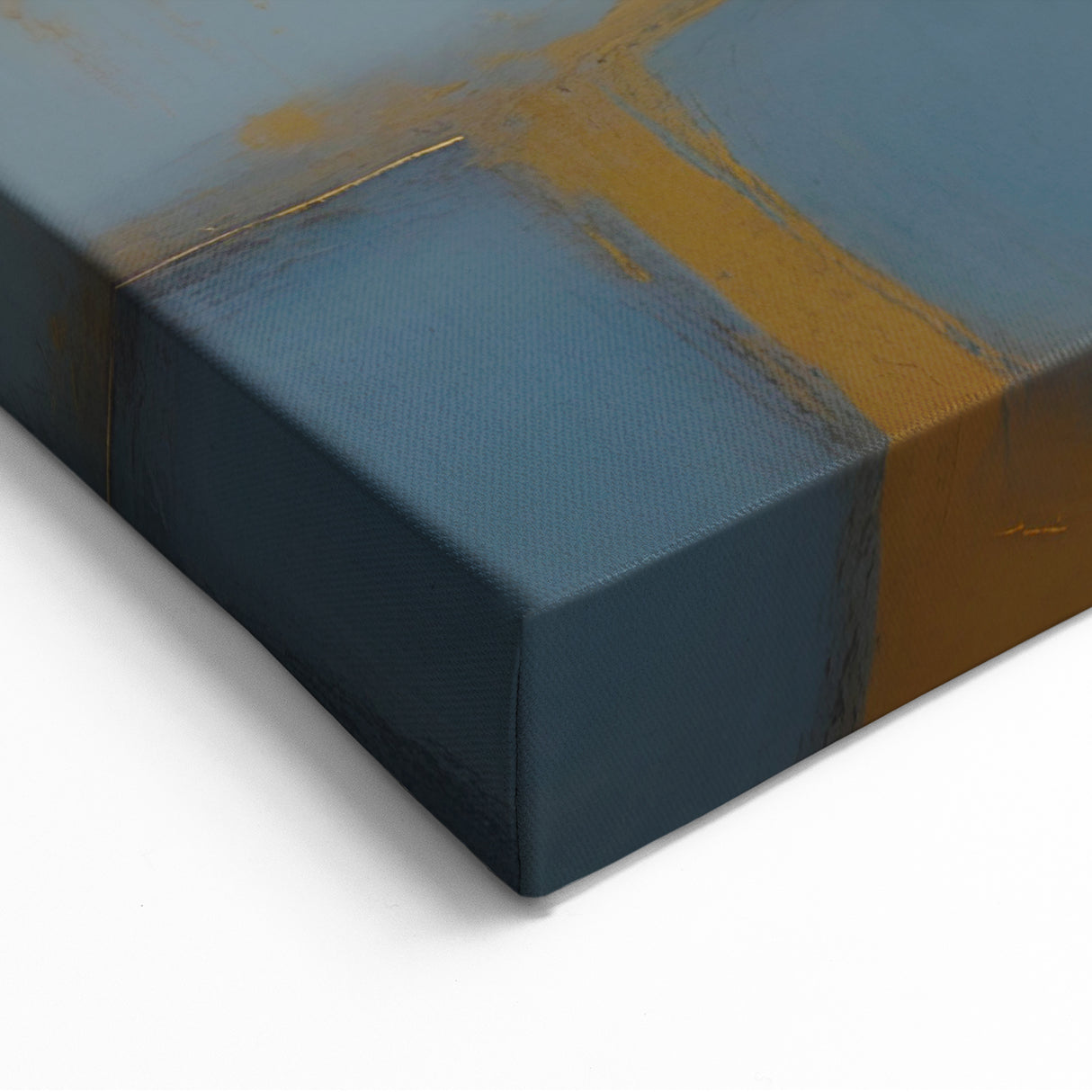 Abstract Blue and Gold Geometric Strokes - Modern Wall Art Decor