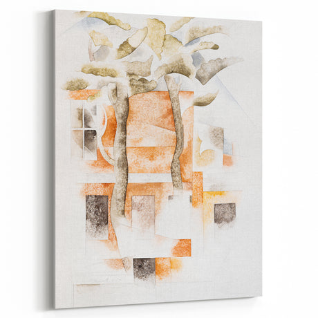 Abstract Modern Wall Art of Bermuda Houses by Charles Demuth